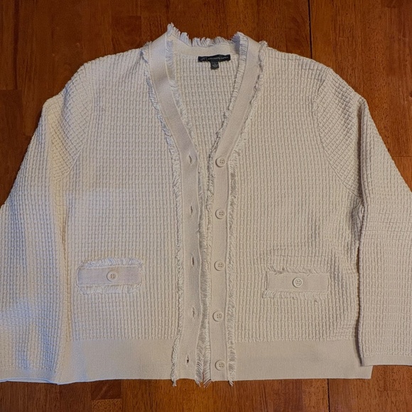 Cream Crop Cardigan, Size L, Adrianna Papell, NWOT - Picture 3 of 11